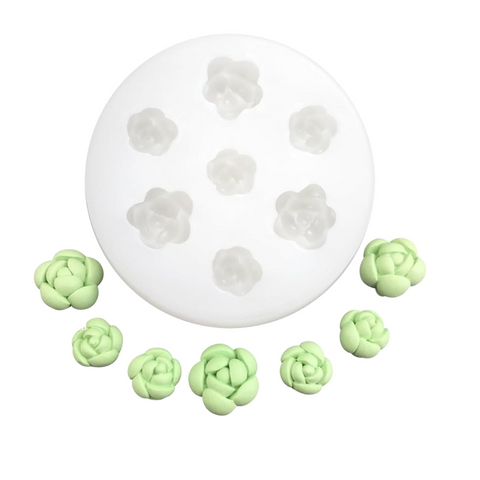 Molde 7 Mini Suculentas 3D Fondant