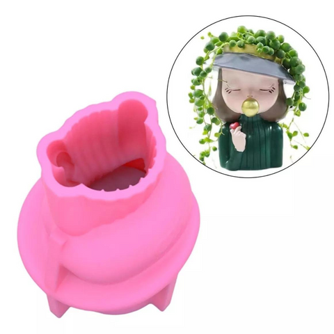Molde Maceta Niña con Chicle
