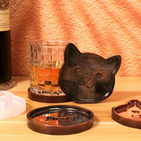 Molde Set Portavaso Cats para Resina