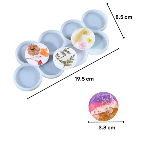 Molde 8 Círculos para Resina