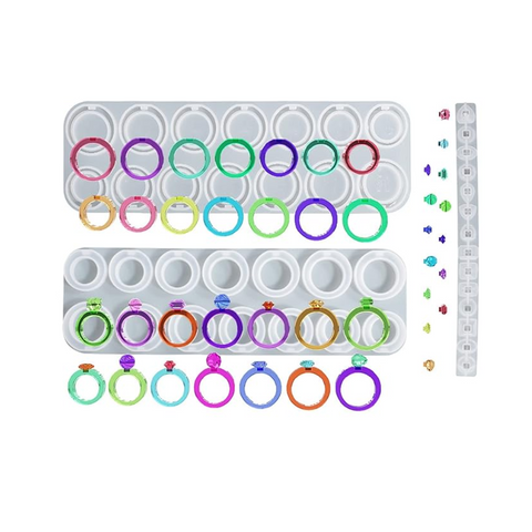 Moldes Para Resina Set Anillos Con Joyeria