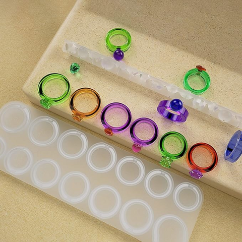Moldes Para Resina Set Anillos Con Joyeria