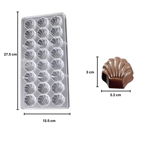 Molde para Chocolate Concha Marina Molde de Policarbonato