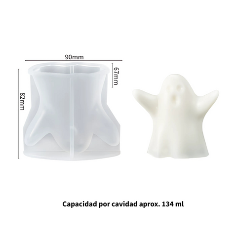 Molde Vela Fantasma Clásico Boo 3D