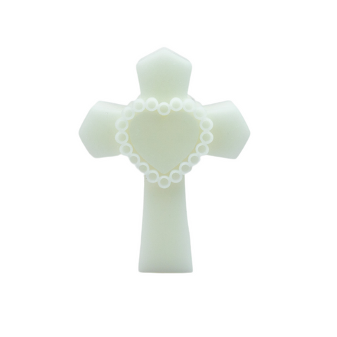 Molde de Silicón Cruz con Corazón Vela Religiosa