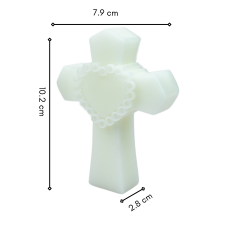 Molde de Silicón Cruz con Corazón Vela Religiosa
