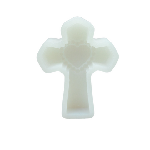 Molde de Silicón Cruz con Corazón Vela Religiosa