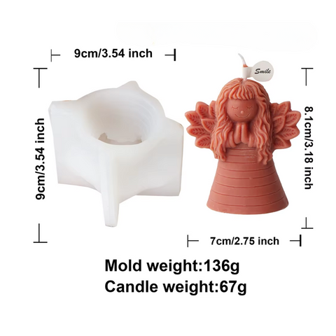 Molde Ángel en oración 3D para vela