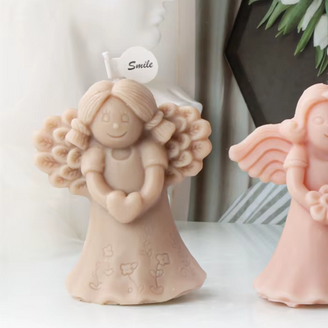 Molde ángel con corazon para vela 3D