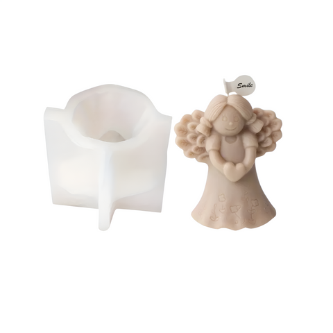 Molde ángel con corazon para vela 3D