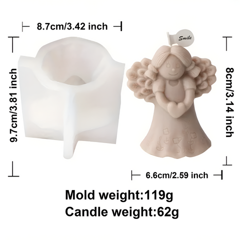 Molde ángel con corazon para vela 3D