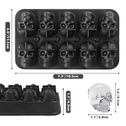 Molde de Cráneos 3D Silicón Premium 10 Cavidades