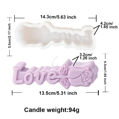 Molde Rosa Romántica Love 2D