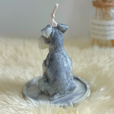 Molde Perro Schnauzer 3D Molde Silicón para Vela