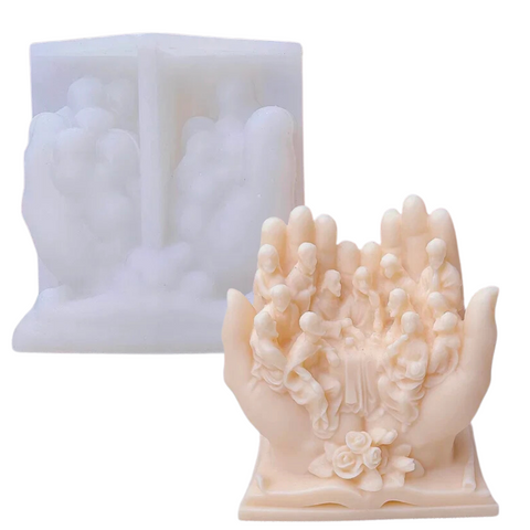 Molde de Silicón la Última Cena en Manos Jesús 3D