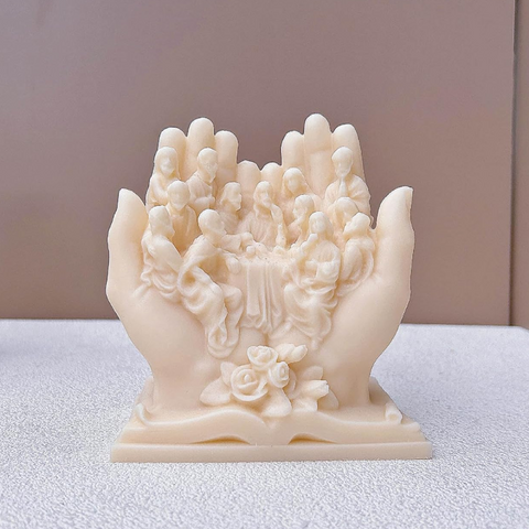 Molde de Silicón la Última Cena en Manos Jesús 3D