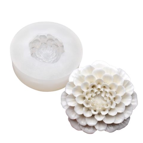 Molde Flor Abierta 3D Dalia para Vela Molde de Silicón