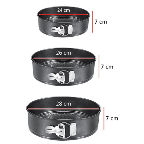Set Moldes de aluminio para Pastel Desmontables 3 Pzas