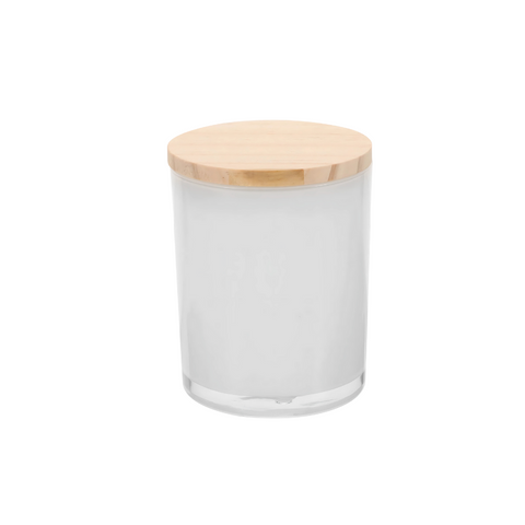 Tarro de Cristal Interior Blanco con Tapa Bambú 210 ml