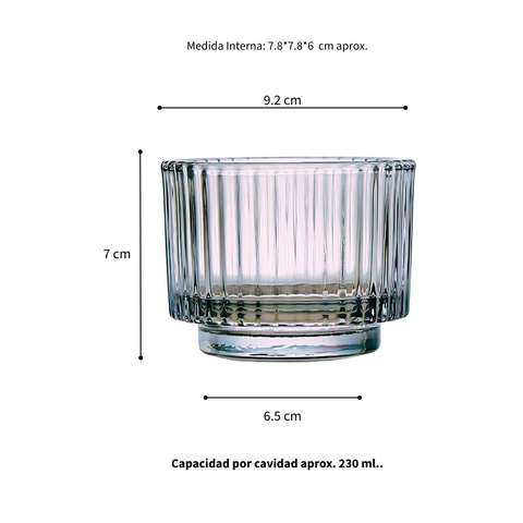 Frasco Rayas transparente 9.2x7 cm 230 ml