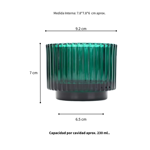 Frasco Rayas Verde 9.2x7, 230 ml