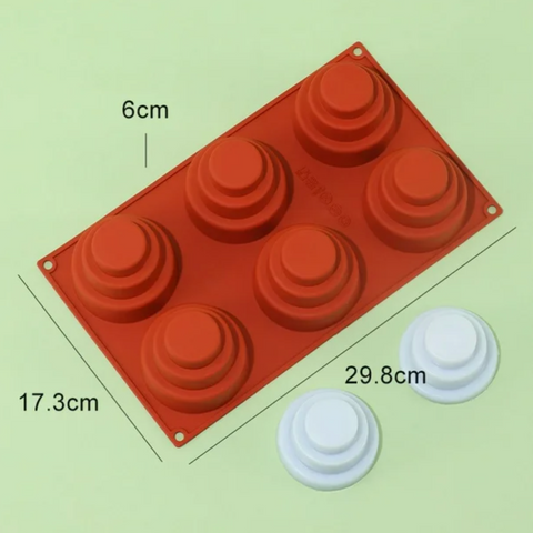 Molde para hacer 6 Muffins con 3 Niveles para Repostería