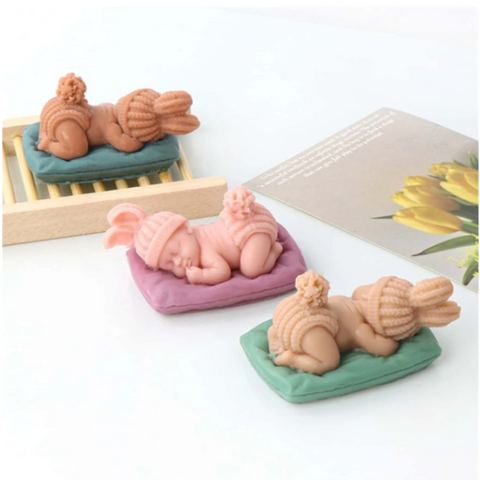Molde Bebé con gorro Dormido 3D Molde de Silicón