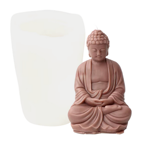 Molde de Buda Zen en 3D para Vela Molde de Silicón Flexible