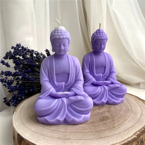 Molde de Buda Zen en 3D para Vela Molde de Silicón Flexible