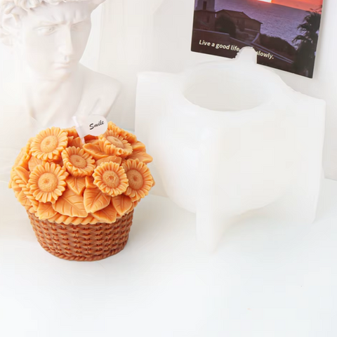 Molde Canasta Girasoles 3D