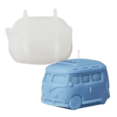 Molde de combi, molde para vela de Silicón Combi Minivan Retro 3D Camper