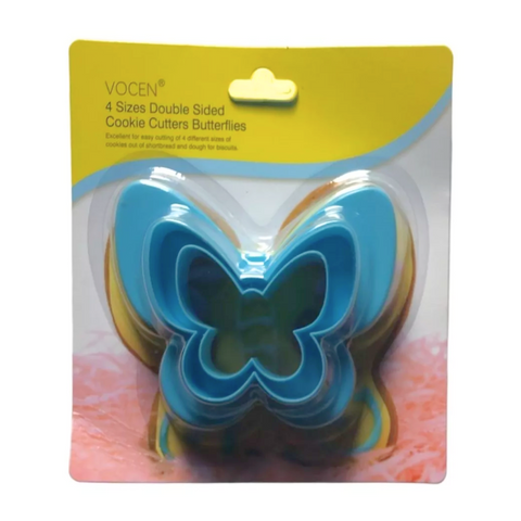 Set Moldes Cortadores Dobles 4 Mariposas