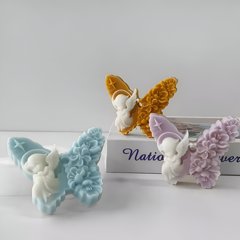 Molde de Mariposa Primavera 3D para Vela Molde de Silicón