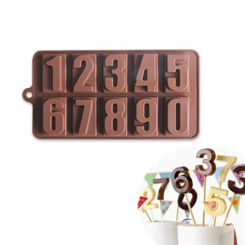 Molde para Chocolate de Números Molde de Silicón