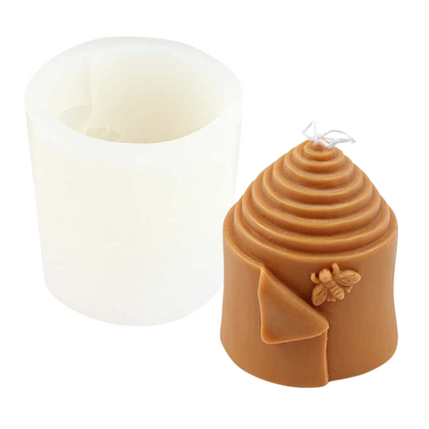 Molde de Silicón Panal de Abeja 3D para Vela Chica