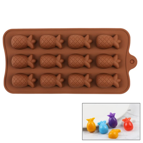Molde de 12 Piñas para Chocolate Molde de Silicón
