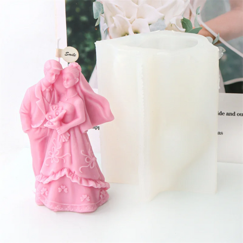 Molde de Silicón Pareja 3D Baile de Bodas para Vela