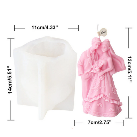 Molde de Silicón Pareja 3D Baile de Bodas para Vela