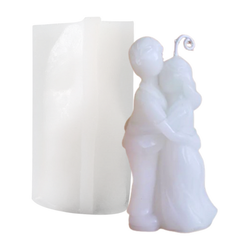 Molde de Silicón Pareja de Pie Abrazada 3D
