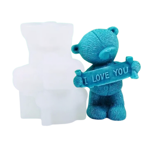 Molde Oso I Love You Osito Amoroso 3D