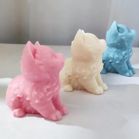 Molde de Gato para vela, molde 3D de silicón flexible