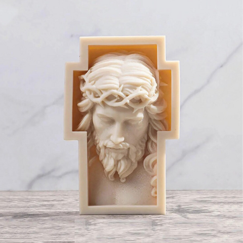 Molde Cruz Crucifijo Rostro Cristo para Vela en 3D Molde Religioso