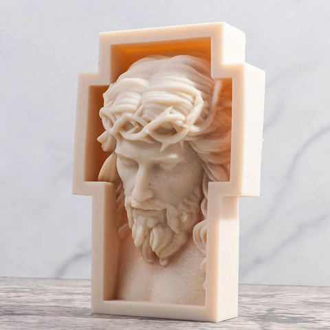 Molde Cruz Crucifijo Rostro Cristo para Vela en 3D Molde Religioso