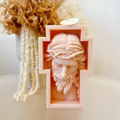 Molde Cruz Crucifijo Rostro Cristo para Vela en 3D Molde Religioso