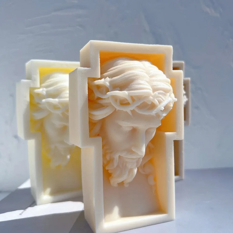 Molde Cruz Crucifijo Rostro Cristo para Vela en 3D Molde Religioso