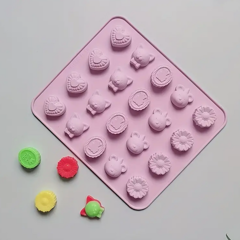Molde de Silicón Doméstico Figuritas Mix