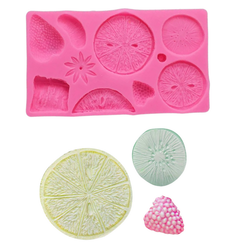 Molde de Silicón Fruta Tropical Deshidratada Para Decorar