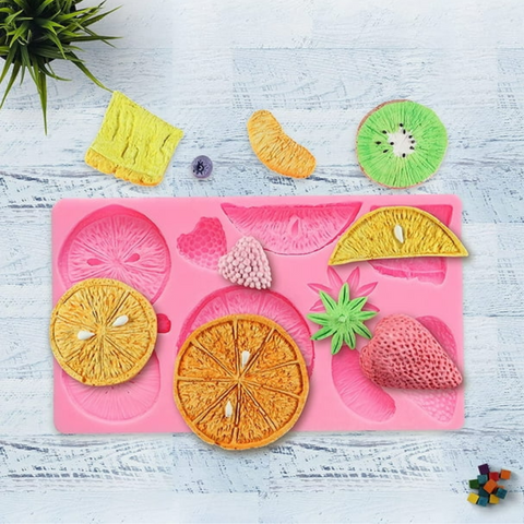 Molde de Silicón Fruta Tropical Deshidratada Para Decorar
