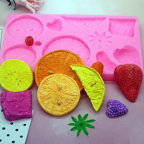 Molde de Silicón Fruta Tropical Deshidratada Para Decorar