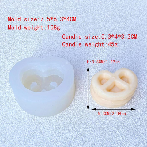 Molde de Galleta Orejita 3D para Fondant, Molde de Silicón para Vela